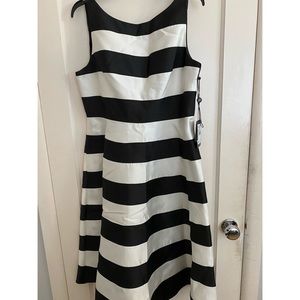 Black and white striped dress